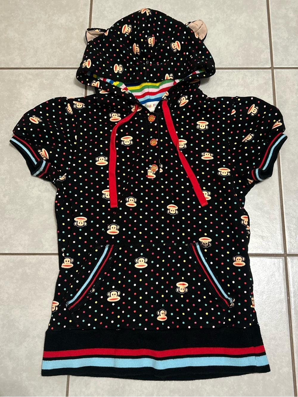 Y2K Paul Frank short-sleeved hoodie